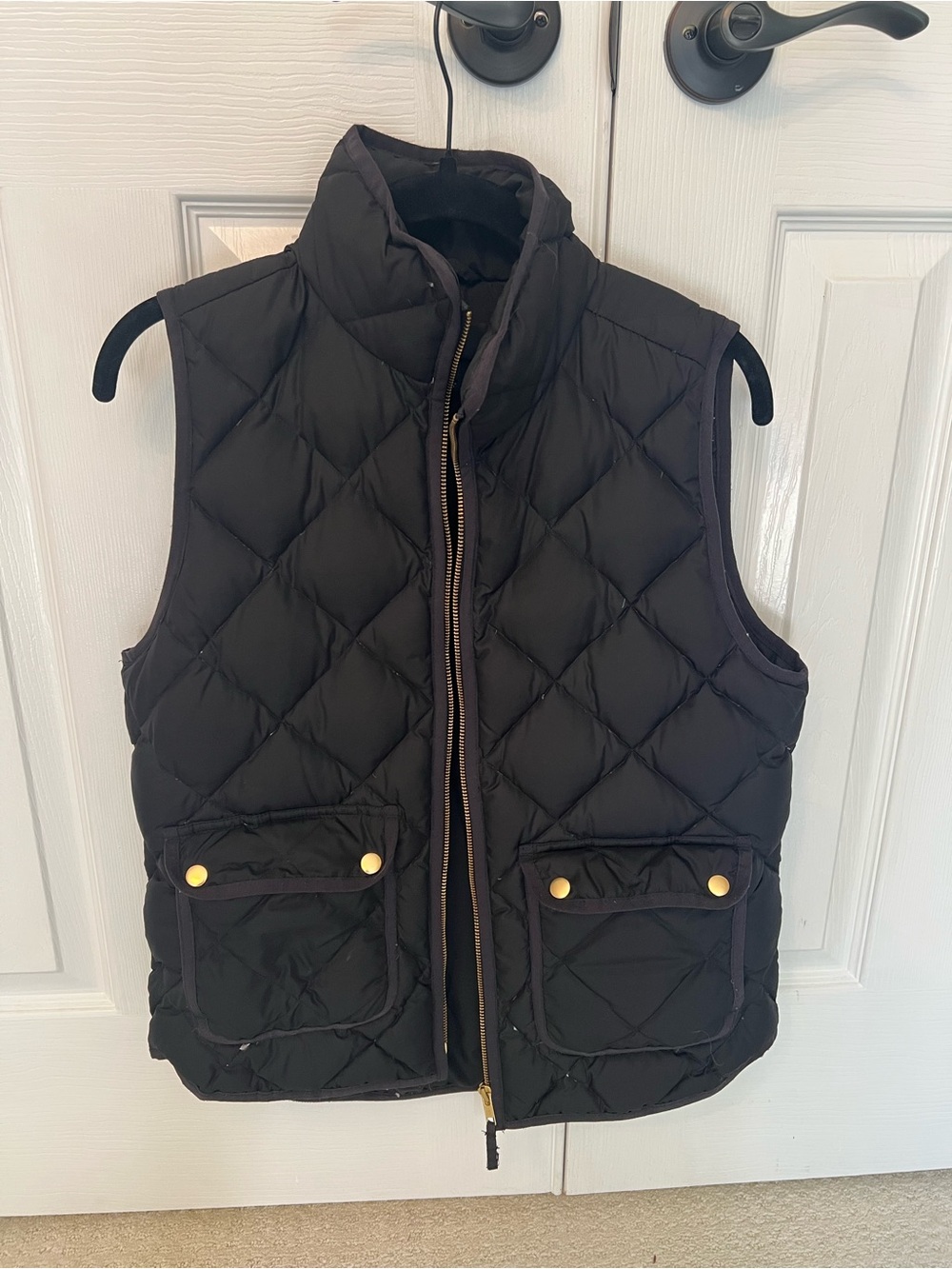 Jcrew Black Quilted Puffer Vest
